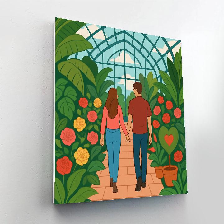 Valentines Day Botanical Greenhouse Date Numbered painting kits