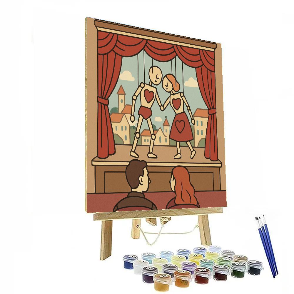 Valentines Day Puppet Theater Romance painting number kit