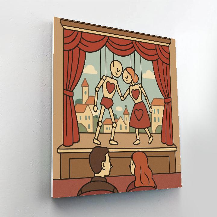 Valentines Day Puppet Theater Romance painting number kit