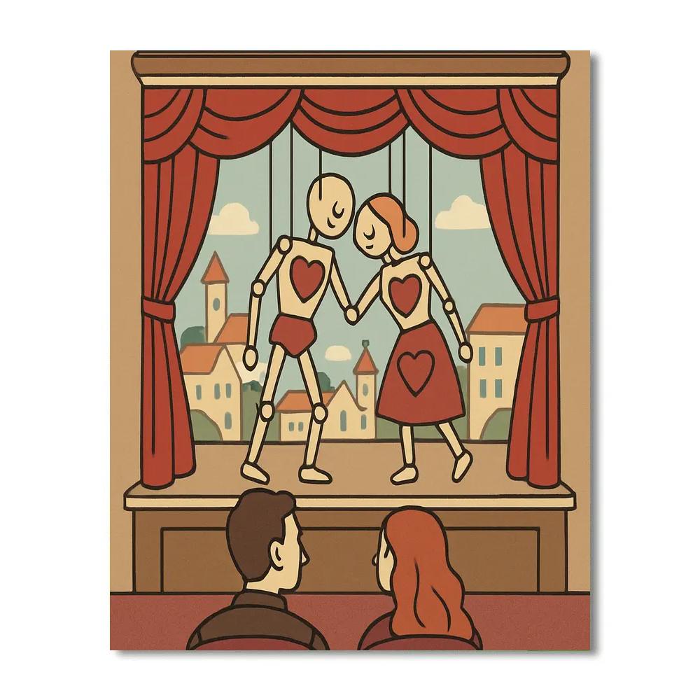 Valentines Day Puppet Theater Romance painting number kit