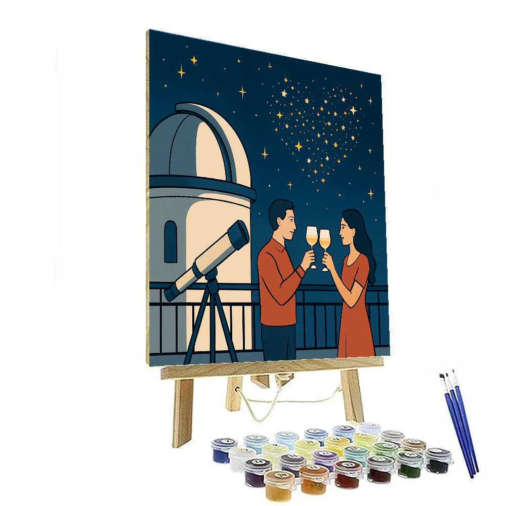 Valentines Day Observatory Terrace Toast paint by color