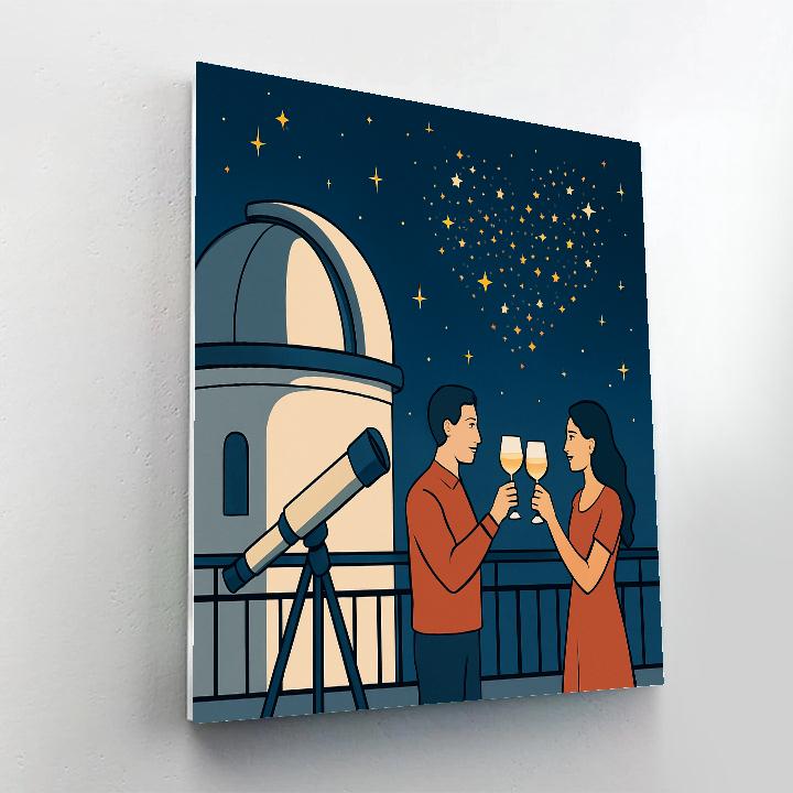 Valentines Day Observatory Terrace Toast paint by color