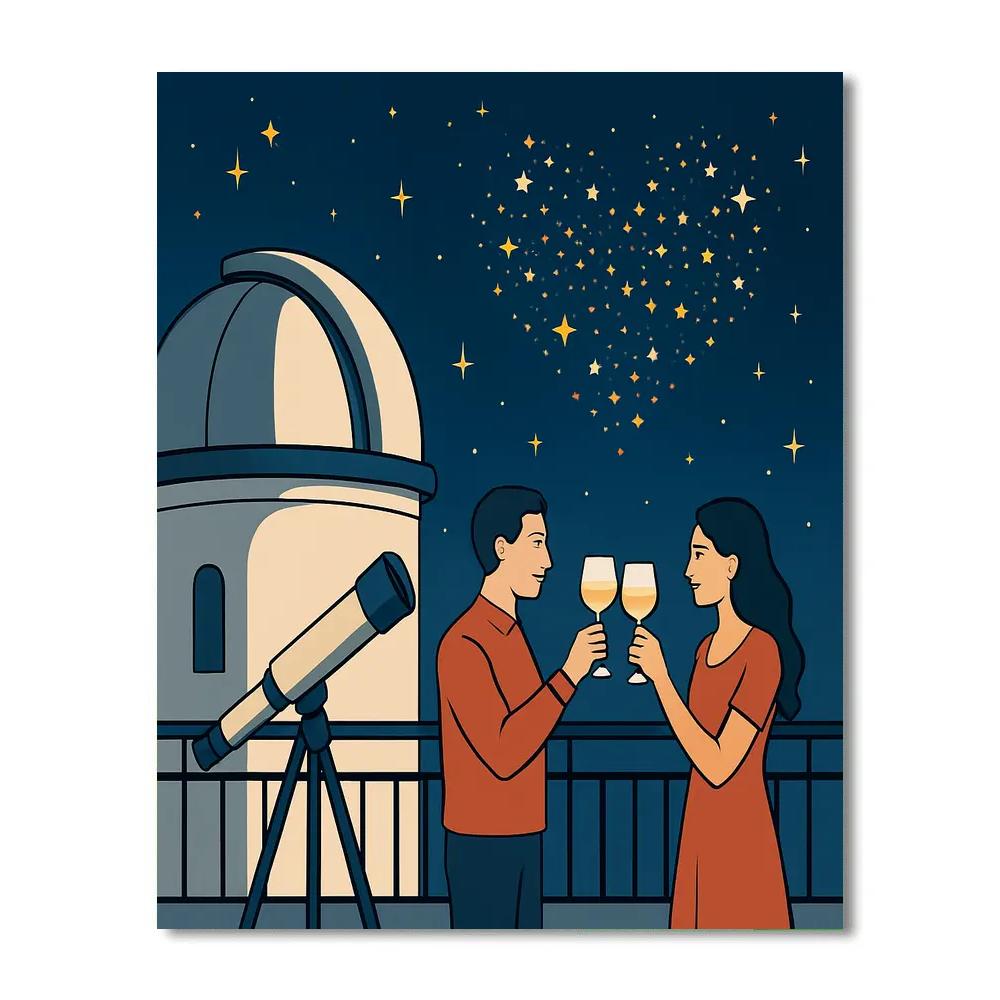 Valentines Day Observatory Terrace Toast paint by color