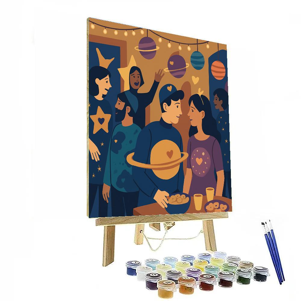 Valentines Day Planet Themed Costume Party paint by color