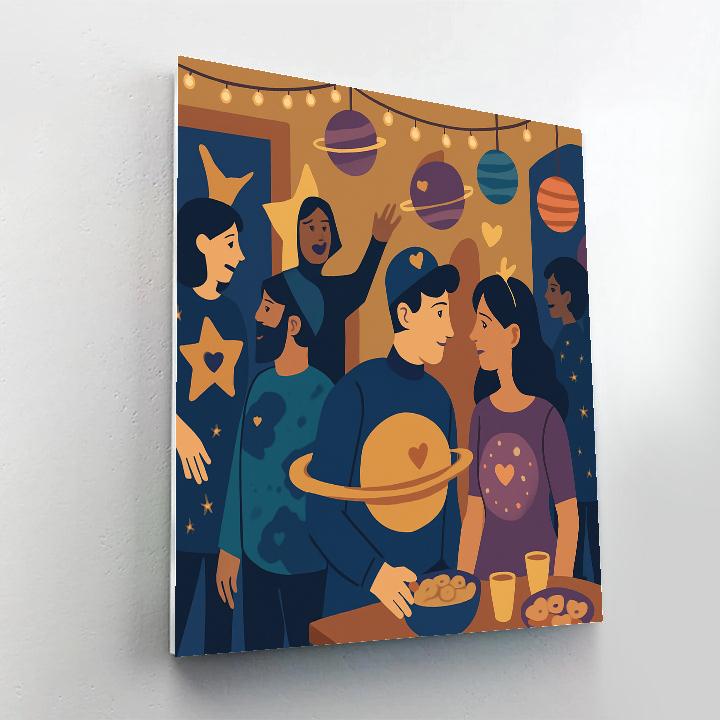 Valentines Day Planet Themed Costume Party paint by color