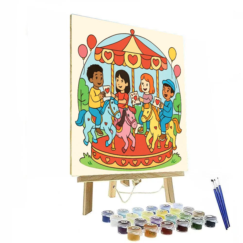 Valentines Day Carousel Of Friendship For Kids paint by numbers