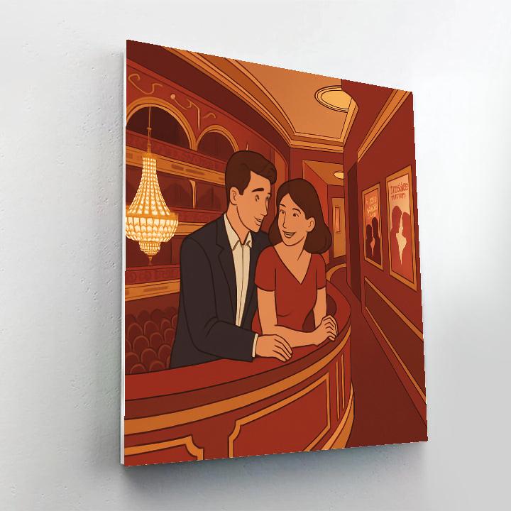Valentines Day Theater Balcony Intermission Paint by numbers art