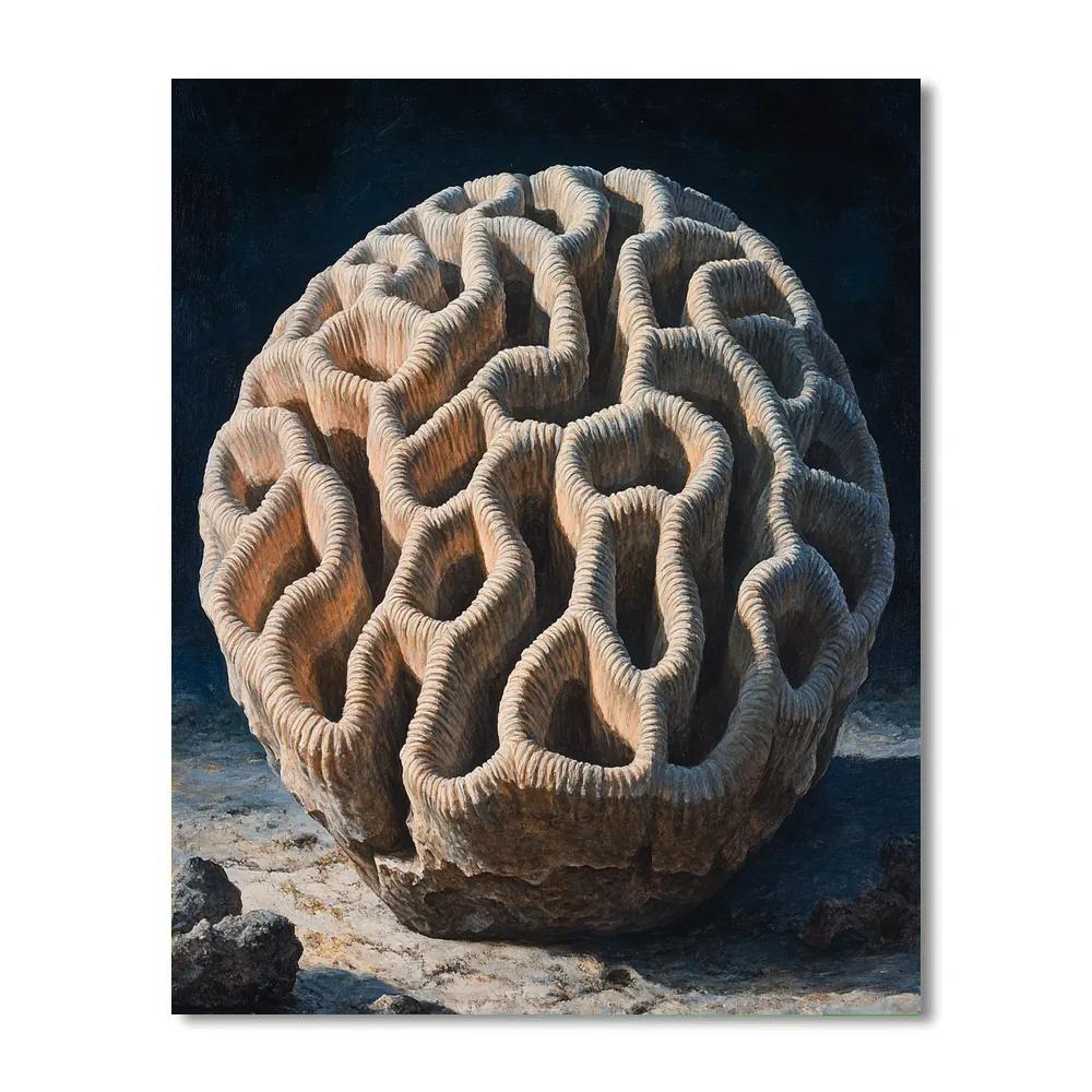Michelangelo Inspired Fossilized Coral Labyrinth Numbered painting kits