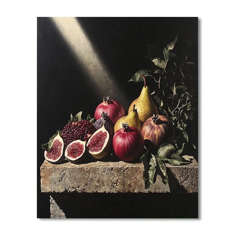 Caravaggio Inspired Tenebrist Orchard Eclipse paint by numbers