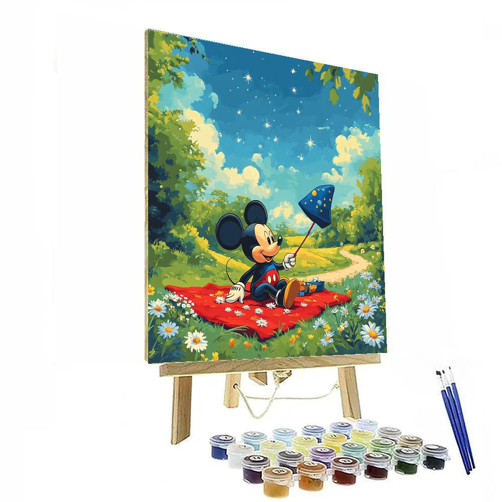 Mickey Mouse Starry Kite Picnic Disney Inspired Painting by numbers kit