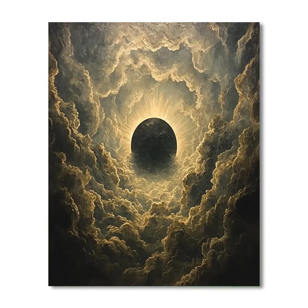Michelangelo Inspired Eclipse Cloud Atlas paint by numbers