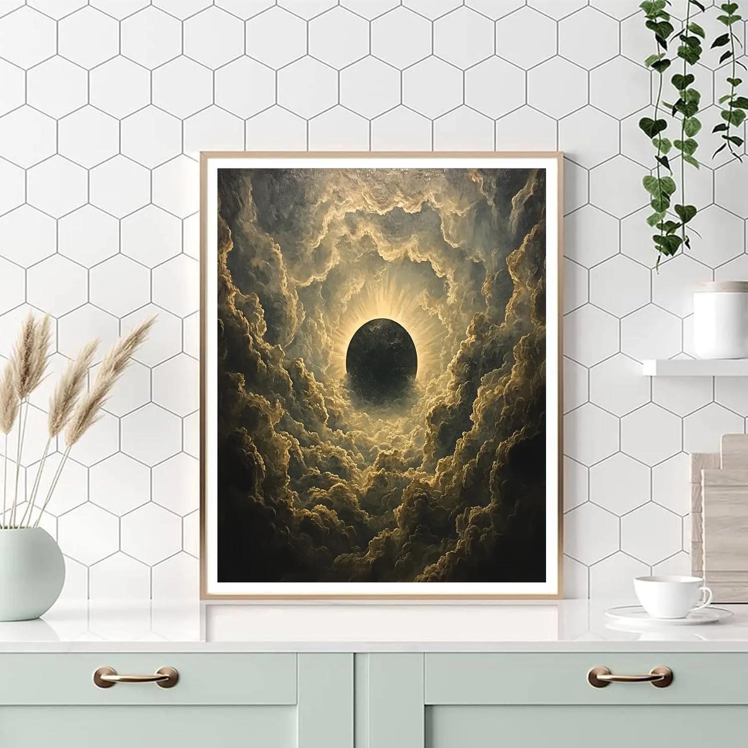 Michelangelo Inspired Eclipse Cloud Atlas paint by numbers