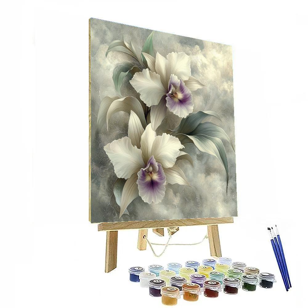 Leonardo Da Vinci Inspired Nebula Garden Of Orchids Number painting