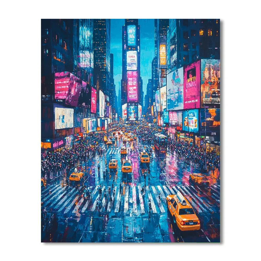 Neon Rush At Shibuya Crossing Tokyo Japan Numbered painting kits