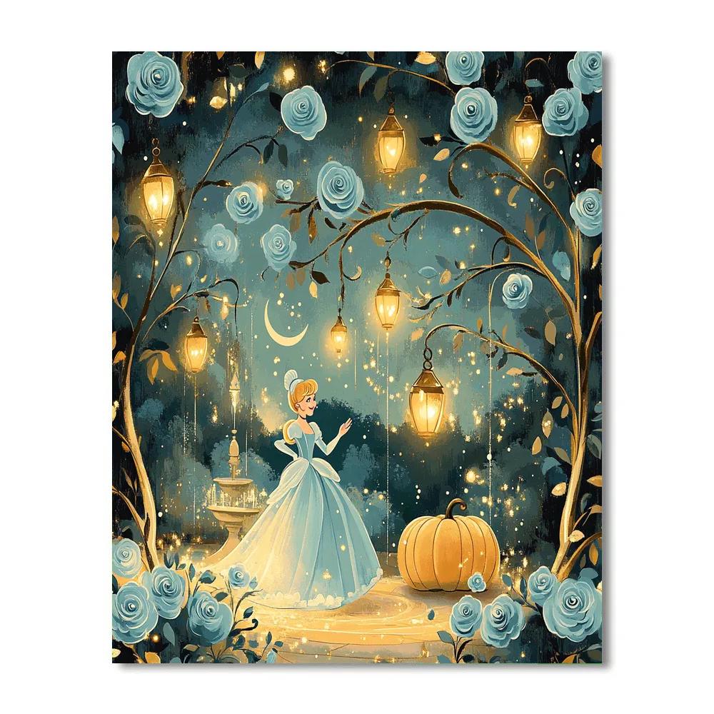 Cinderella Moonlit Garden Lanterns Disney Inspired paint by numbers