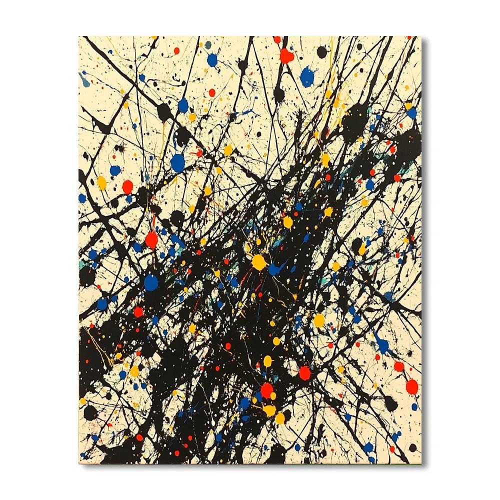 Jackson Pollock Inspired Equinox Tempest Lattice Painting by numbers kit