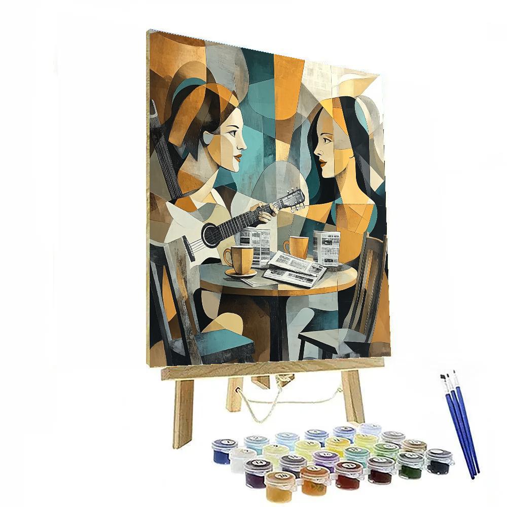 Pablo Picasso Inspired Café Friends In Cubist Dialogue Painting by numbers kit