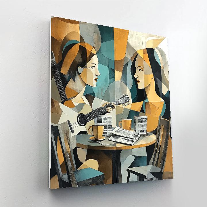 Pablo Picasso Inspired Café Friends In Cubist Dialogue Painting by numbers kit