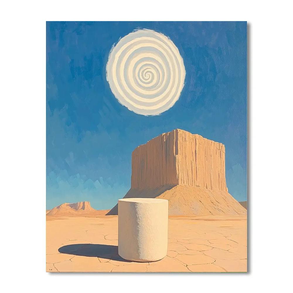 Georgia O Keeffe Inspired Sun Bleached Bone And Spiral Cloud Over Mesa Paint by numbers kits