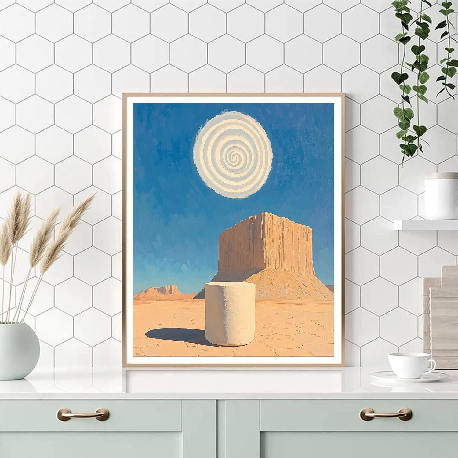 Georgia O Keeffe Inspired Sun Bleached Bone And Spiral Cloud Over Mesa Paint by numbers kits