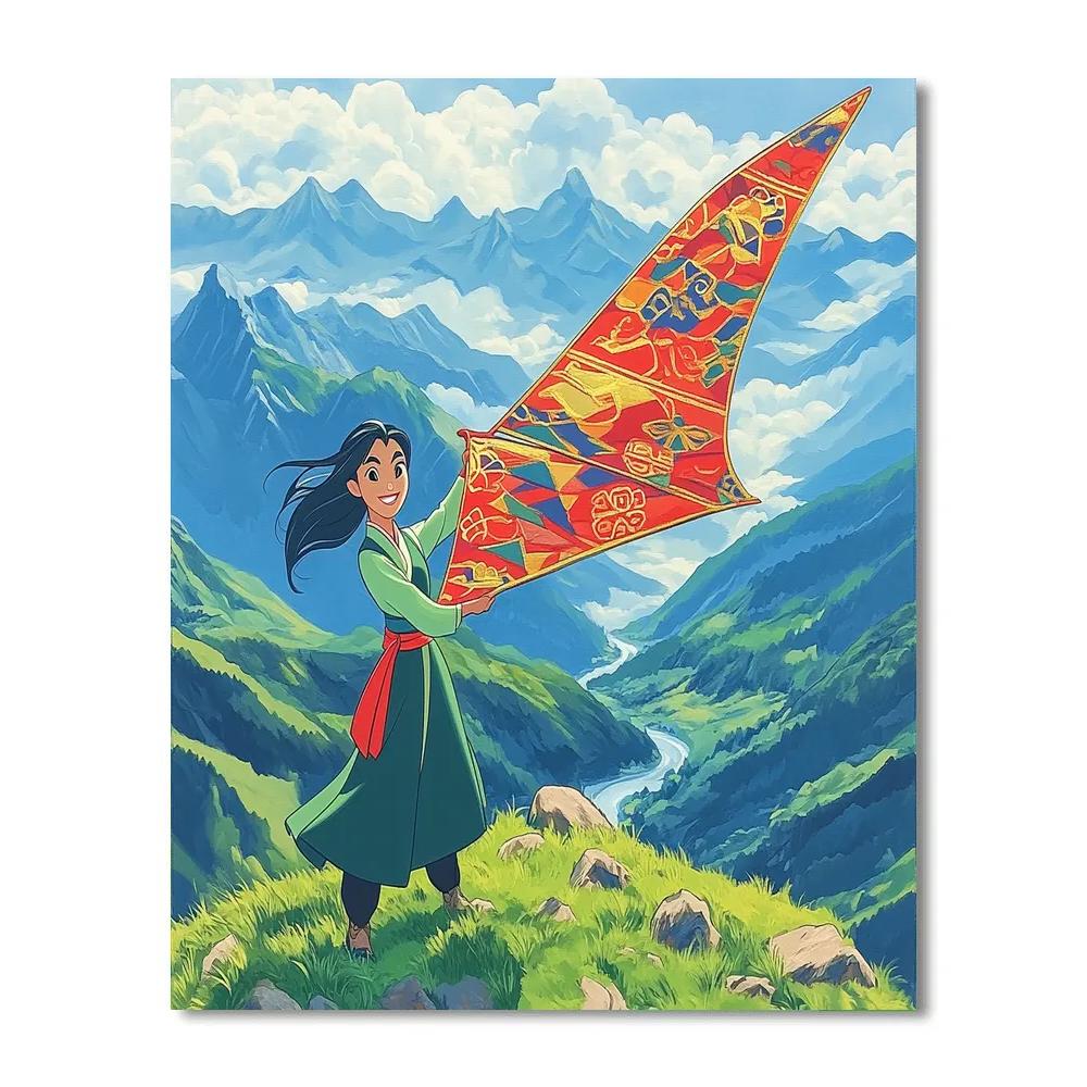 Mulan Mountain Wind Glider Disney Inspired paint by number