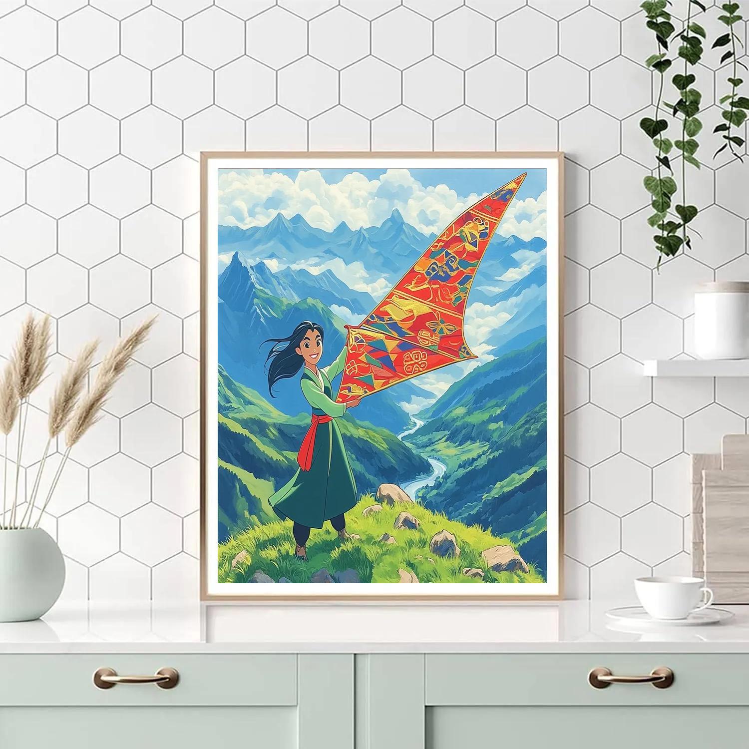 Mulan Mountain Wind Glider Disney Inspired paint by number