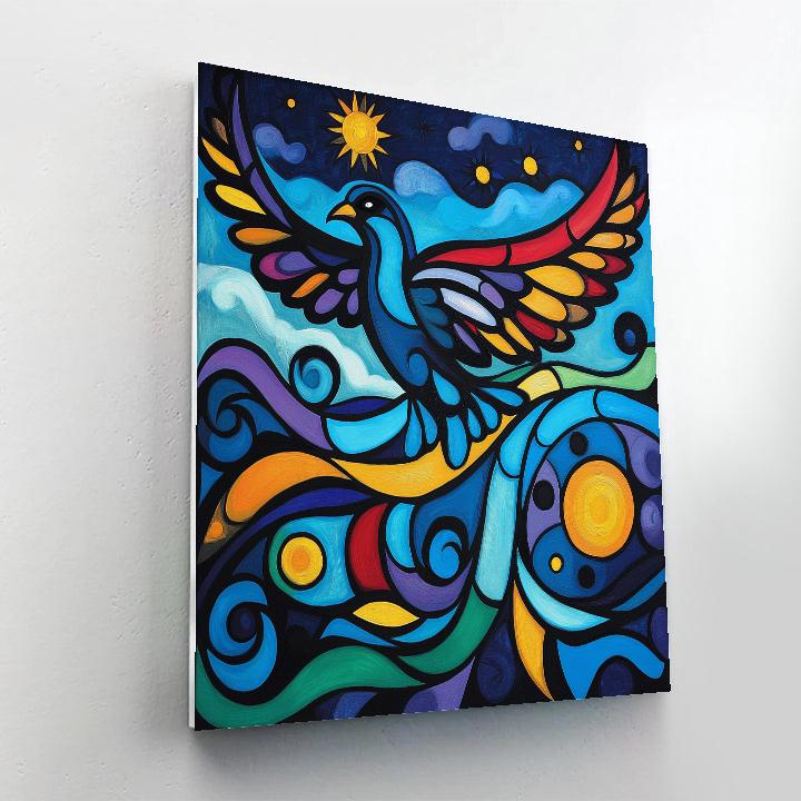 Norval Morrisseau Inspired Thunderbird Of The Aurora Currents Paint by numbers art