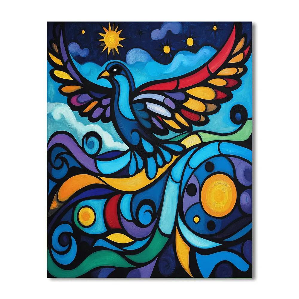 Norval Morrisseau Inspired Thunderbird Of The Aurora Currents Paint by numbers art