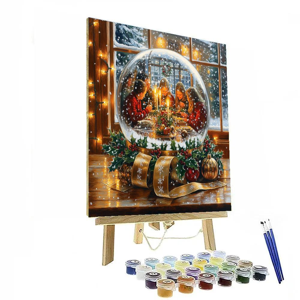 Snowglobe Supper Circle Painting by numbers kit