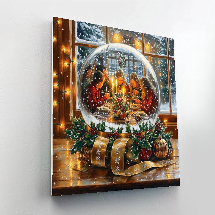 Snowglobe Supper Circle Painting by numbers kit