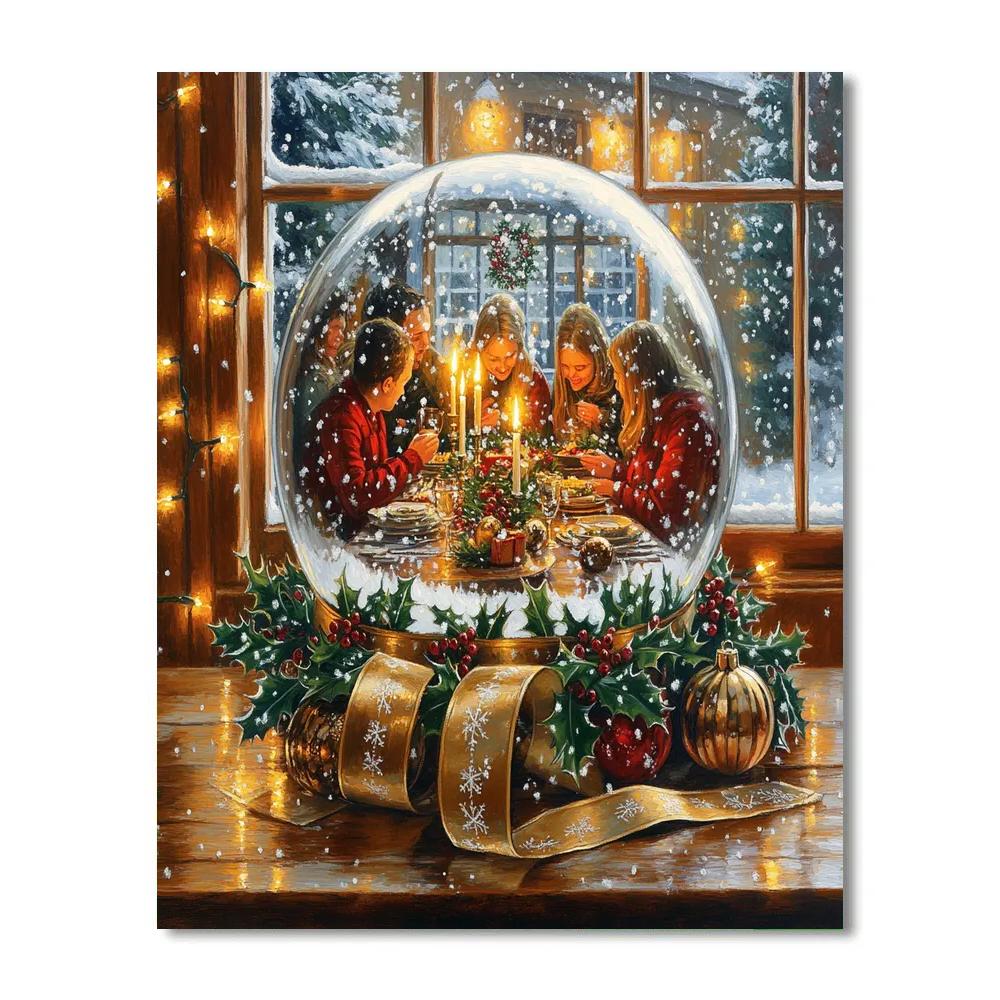 Snowglobe Supper Circle Painting by numbers kit