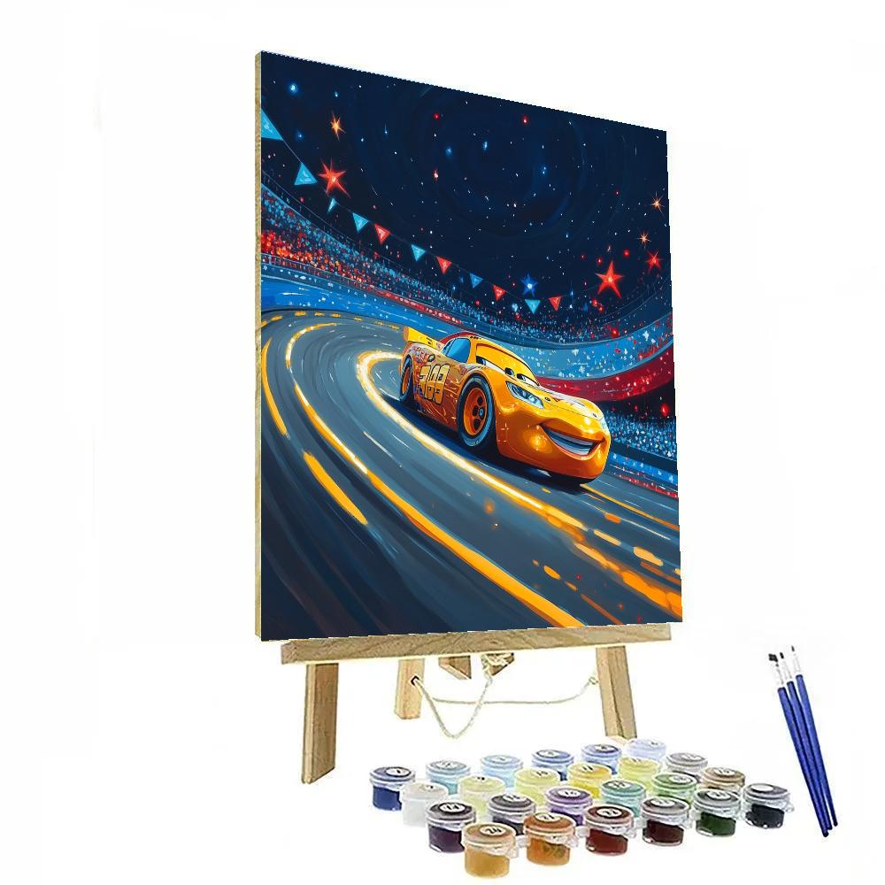 Lightning McQueen Cosmic Raceway Practice Disney Inspired Paint by numbers kits