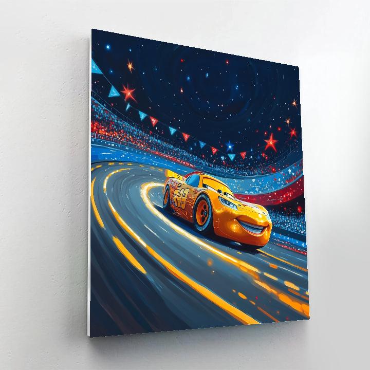 Lightning McQueen Cosmic Raceway Practice Disney Inspired Paint by numbers kits