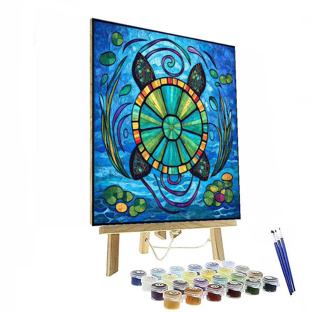 Norval Morrisseau Inspired Turtle Of The Starwater Springs Paint by numbers art