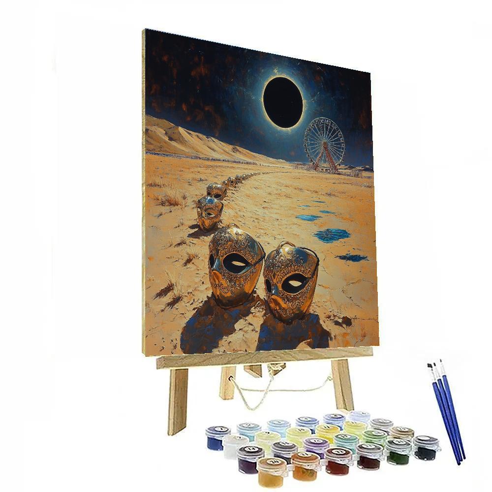 Salvador Dali Inspired Desert Eclipse Carnival paint by color