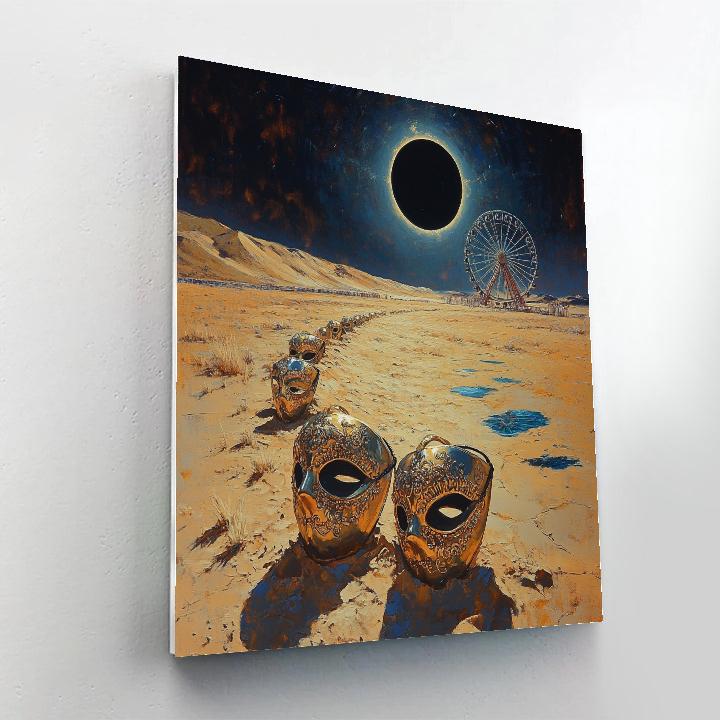 Salvador Dali Inspired Desert Eclipse Carnival paint by color