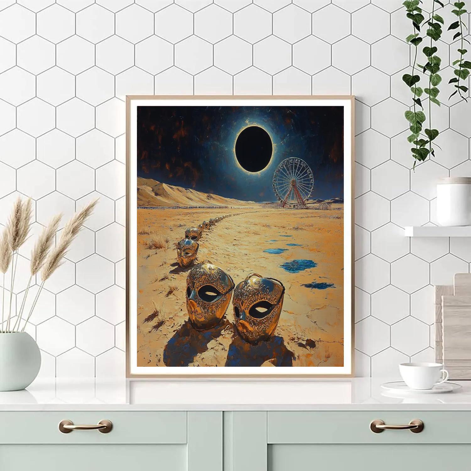 Salvador Dali Inspired Desert Eclipse Carnival paint by color