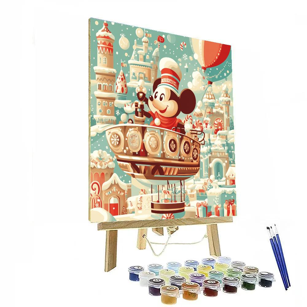 Gingerbread Airship Over Toyland Castle Number painting