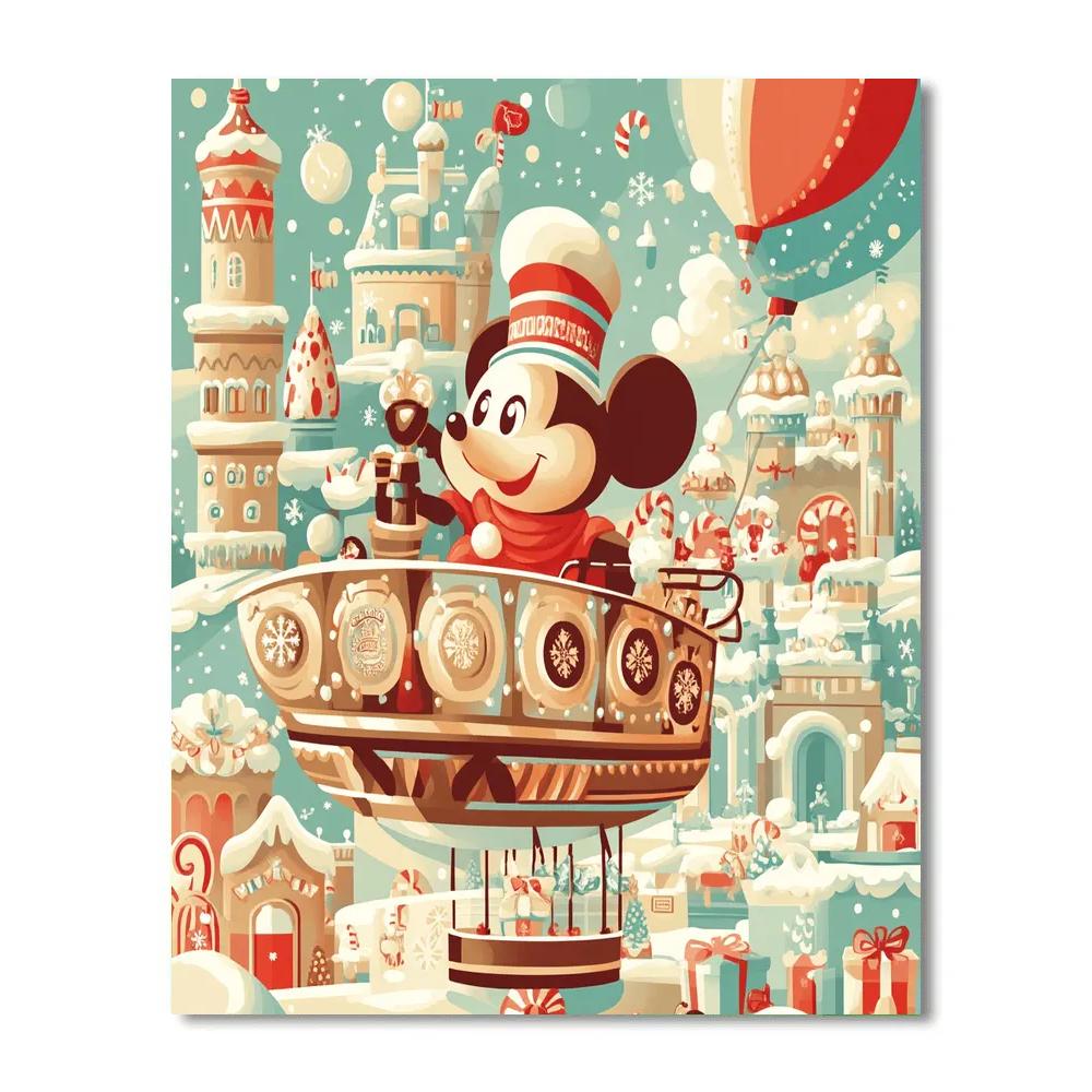 Gingerbread Airship Over Toyland Castle Number painting