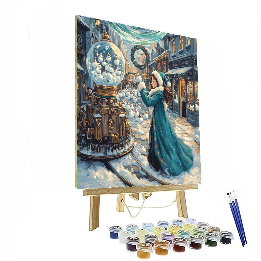 Aurora Borealis Snowglobe Parade Street DIY paint by numbers