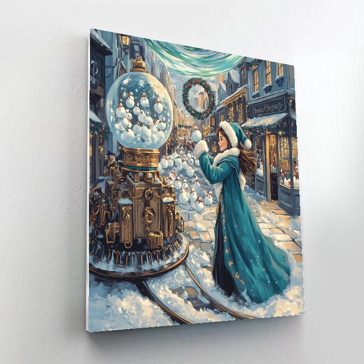 Aurora Borealis Snowglobe Parade Street DIY paint by numbers