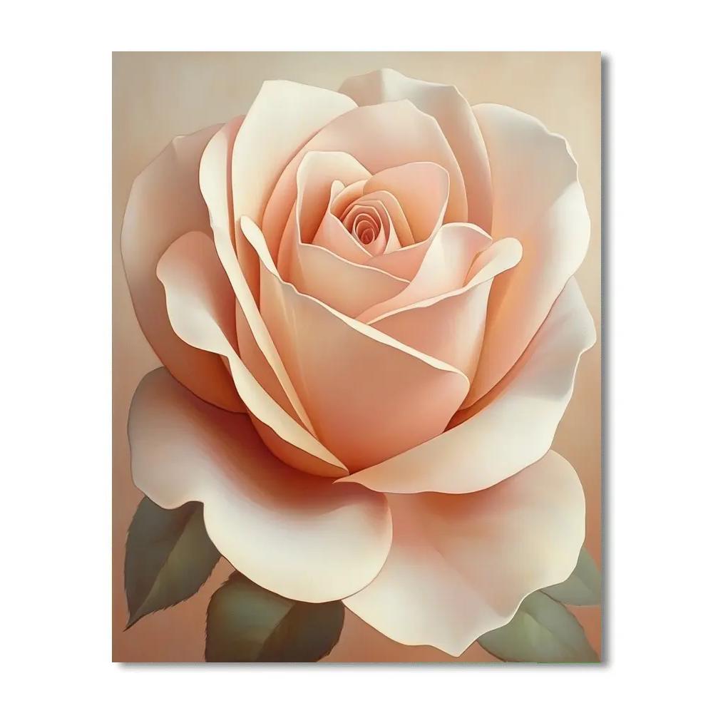 Georgia OKeeffe Inspired Desert Rose Closeup paint by numbers