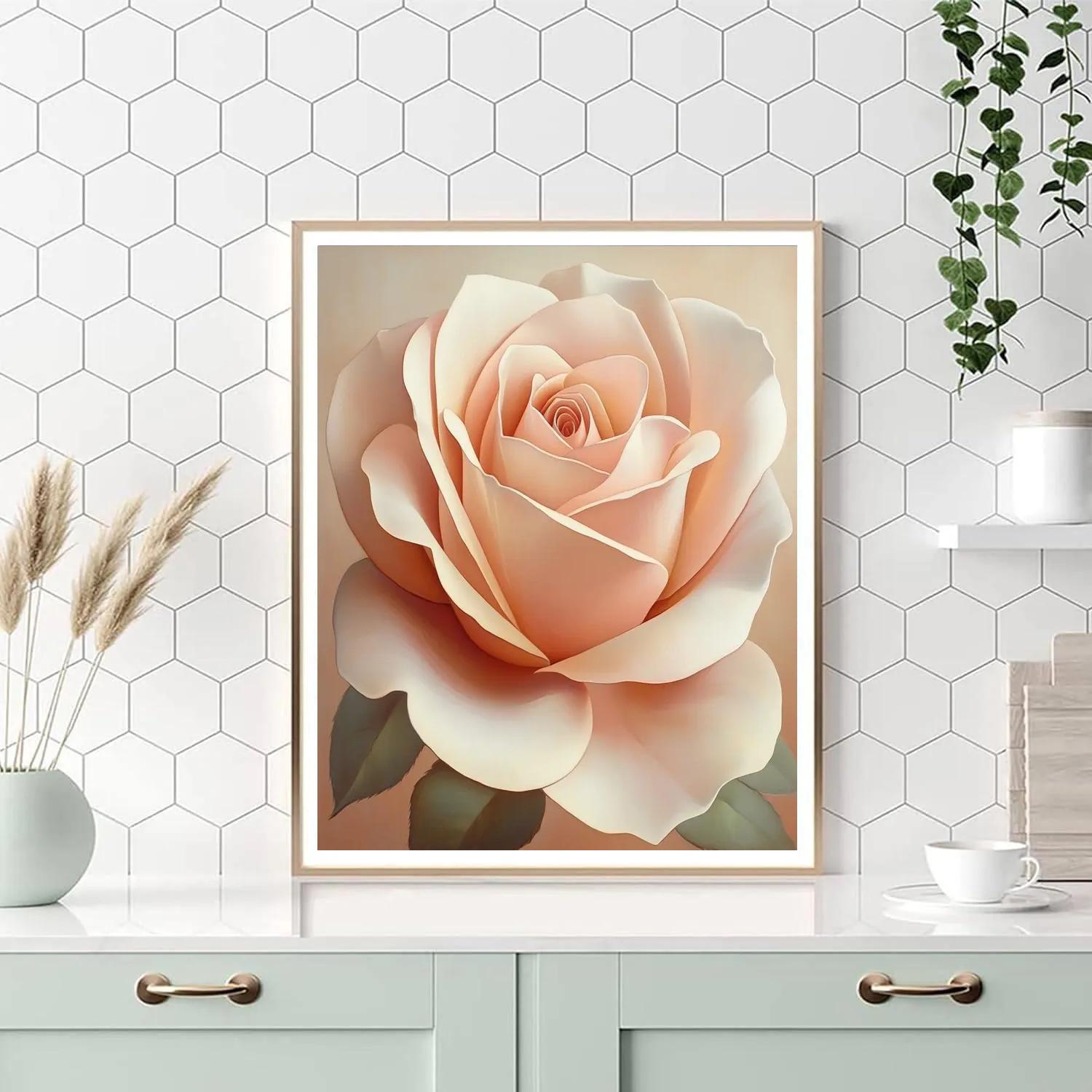 Georgia OKeeffe Inspired Desert Rose Closeup paint by numbers