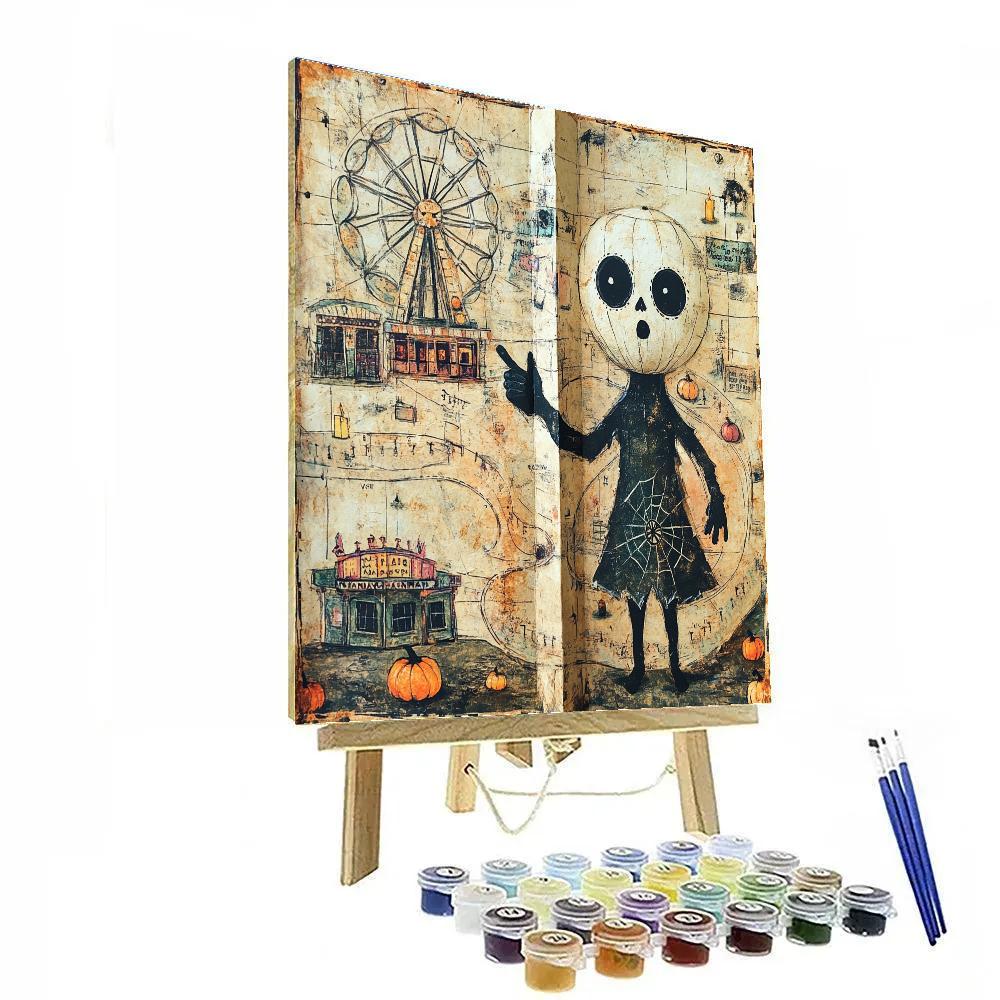 Haunted Foldout Map Of The Underworld Carnival DIY paint by numbers