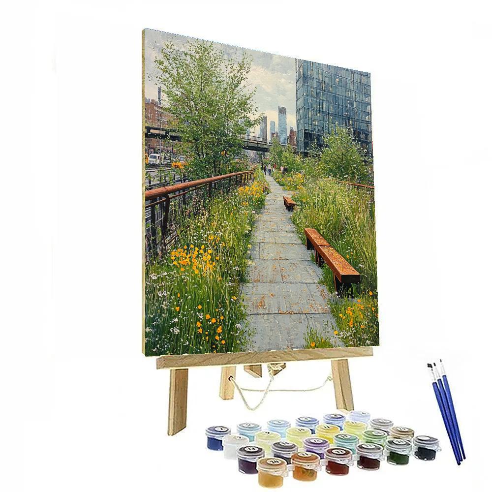 Steel Forest At The High Line Overpass New York City United States Paint by numbers art