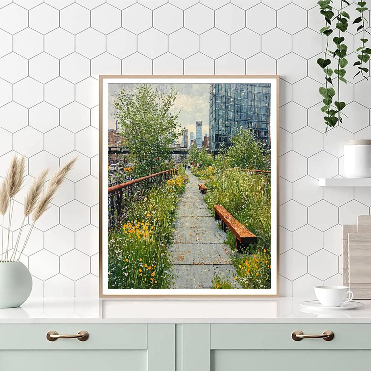 Steel Forest At The High Line Overpass New York City United States Paint by numbers art