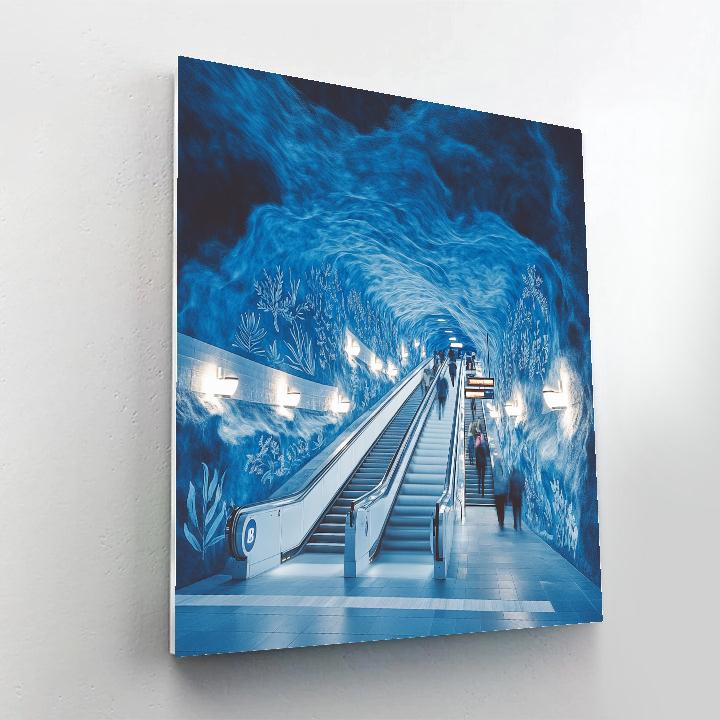 Blue Metro Cavern At T Centralen Station Stockholm Sweden Paint by numbers art