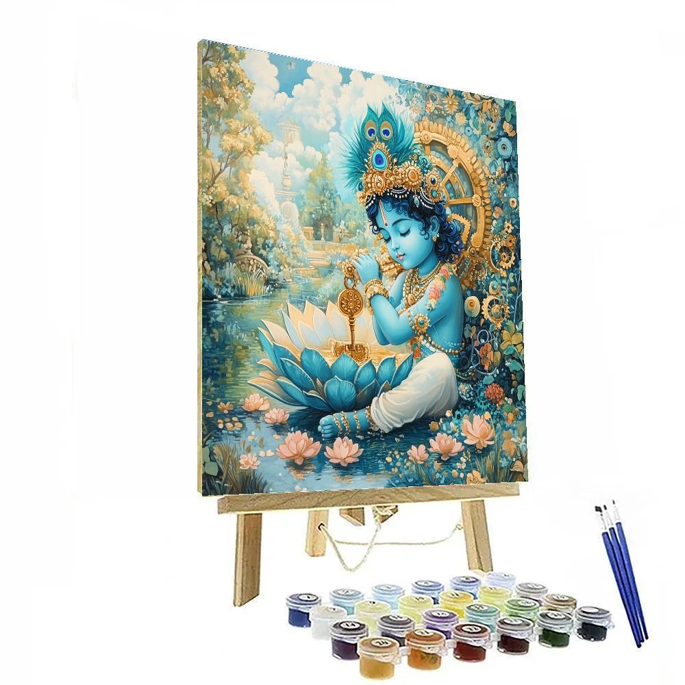 Krishna And The Lotus Clockwork Garden Numbered painting kits