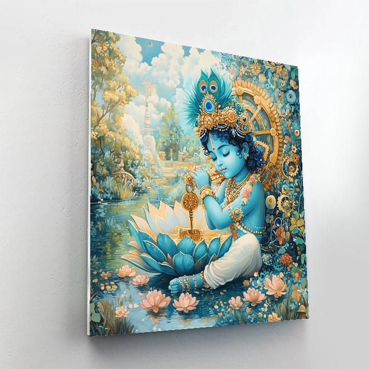 Krishna And The Lotus Clockwork Garden Numbered painting kits