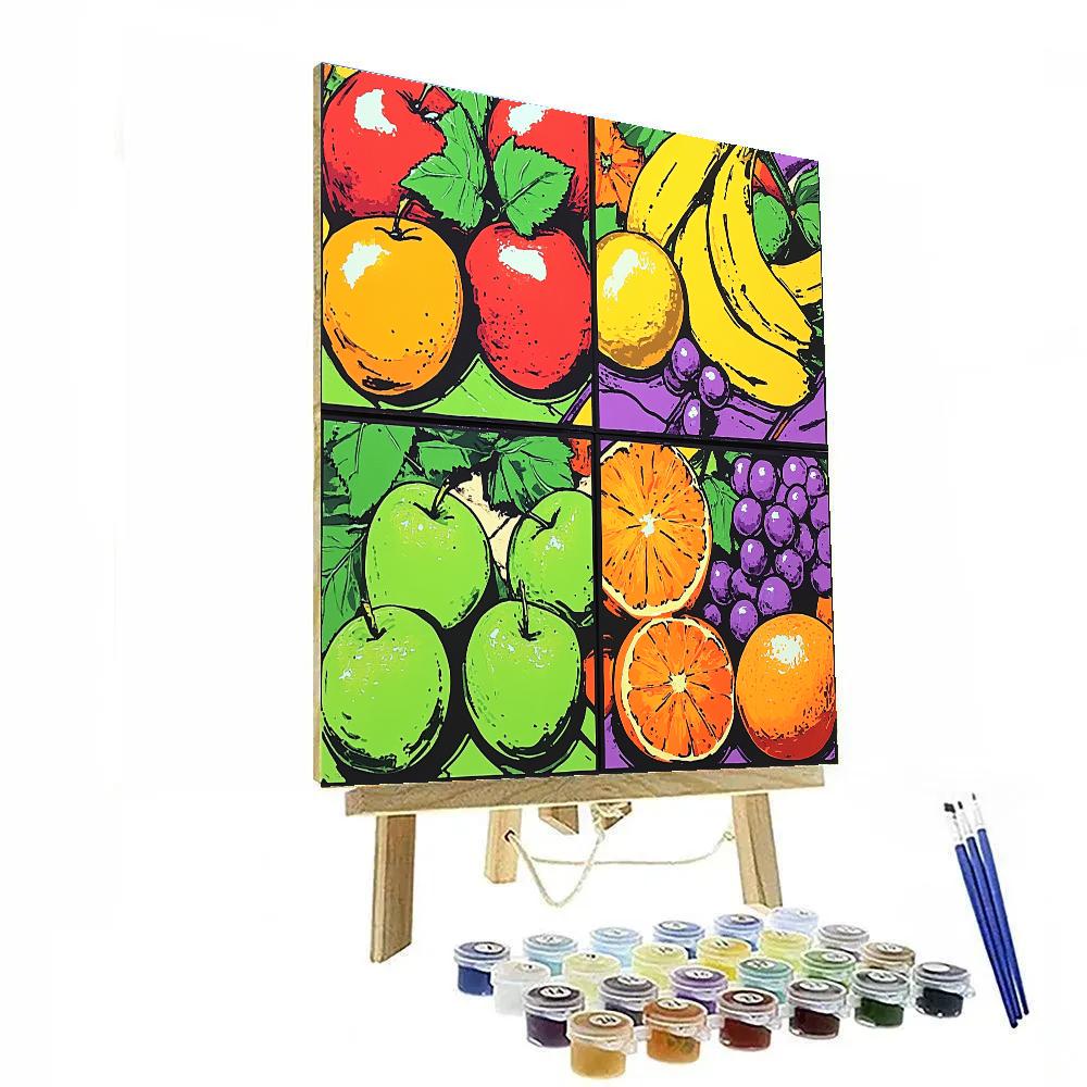 Andy Warhol Inspired Pop Art Fruit Market Number painting